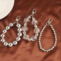 Keychains 2023 Exquisite Beautiful Stylish Mobile Phone Accessories Imitation Pearl Bracelets Bag Metal Bead Chains