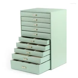 Storage Boxes Wear-resistant Pu Environmentally Friendly Recycled Leather Jewellery Box Custom 10 Layer