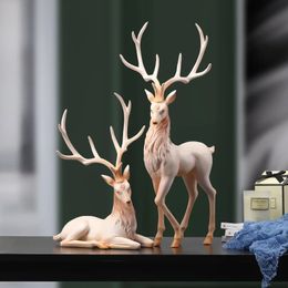 Decorative Objects Figurines porch light excessive Elk furnishing articles Creative decoration for home Housewarming gifts TV wine cabinet decoration 231109