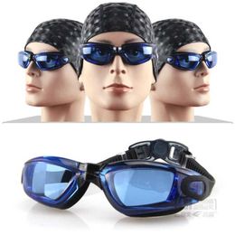 Goggles Women's and Men's Swimming Goggles Myopia Silicone Children's Anti Fog Optical Waterproof Mask Transparent Lens Water Sports Glasses P230601