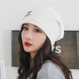 BeanieSkull Caps Autumn Hats Korea Cool Slouchy Baotou Cotton Hip Hop Skullcap Girl Earflap Bonnet Cap Solid Colour Beanie Winter Hat 231109