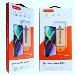 Easy Instal Frame Dust-proof Installation Kit Tempered Glass Screen Protector For iPhone 13 14 15 pro Max hd Clear Full cover