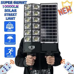 Solar Wall Lights Newest Solar Street Lights 10000LM Outdoor LED Solar Light with Motion Sensor Solar IP65 Waterproof Wall Lamp for Street Garden Q231109