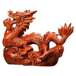 Garden Decorations Creative Chinese Dragon Ornament Craft Figurine Wooden Animal Decor Crafts Statue Style