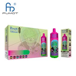 100% Original Fumot Company RandM Tornado 9000 Disposable E Cigarette RGB Glowing Type-C Rechargeable Vape Device 52 colors