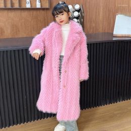 Jackets Kids Streetwear Thickened Girls Fur Children Faux Woollen Clothing Long Style Lamb Wool Outerwear Padded Warm Tops