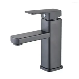 Bathroom Sink Faucets Manufacturer's Direct Selling Stainless Steel Basin Faucet Black Square And Cold Toilet