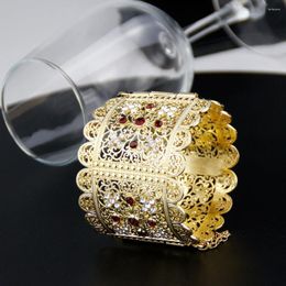 Bangle Sunspicems Gold Colour Algeria Big Size For Women Crystal Flower Ethnic Morocco Bride Wedding Jewellery