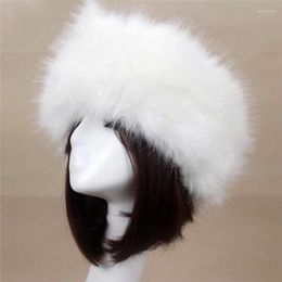 Beanies Beanie/Skull Caps Winter Women Fashion Russian Thick Warm Fluffy Fake Faux Fur Hat Empty Top Headscarf HatBeanie/Skull Beanie/SkullB