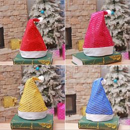 Sequin Christmas Hat Santa Claus Xmas Decoration Props Christmas Cap Adult Kids Party Christmas Hats