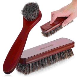 Shoe Brushes 2 Pcs Horse Hair Brush Boot Suede Cleaning Kit Horsehair Sneaker Shoe Brushes Polishing 231109