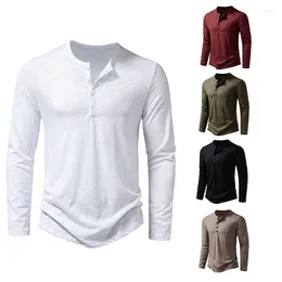 Men's T Shirts 2023 Long Sleeve Neck Bamboo Joint Cotton Bottom T-shirt Skincare Fashion Camisetas