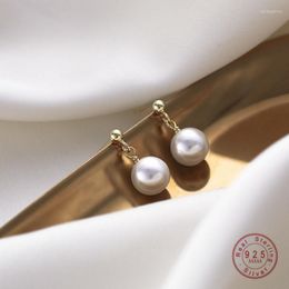 Stud Earrings HI MAN 925 Sterling Silver Japanese Round Beads Pearl Tassel Women Elegant Temperament Anniversary Jewellery