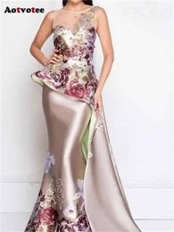 Floral for Women New Fashion Patchwork Asymmetrical Sleeveless Summer Dress Elegant Slim Evening Dresses