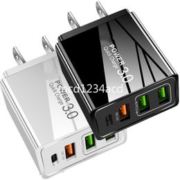 4 Ports Quick Type c USB C charger PD QC3.0 Eu US wall Chargers For Iphone 11 12 13 14 15 Samsung Tablet PC M1