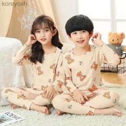 Pajamas Seamless Thermal Kids Long Sleeve Autumn Winter Kids Thermal Underwear Set Teenage Boys Girl Pajamas Child Sleepwear 4 6 10 12yL231109