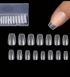 False Nails 240pcs/bag Matte Press On Nail Tips Soft Full Cover Oval Almond Sculpted Fake For Girls