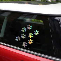 New New Car Cat Paw Print Sticker Creative 3D Animal Footprint Decal Sunscreen Waterproof Auto Door Window Paster Exterior Accessories