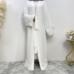 Ethnic Clothing Muslim Woman Abaya Embroidery Prayer Dress Islamic Solid Colour Dubai Turkish Indoneisa Islam Praying Garment