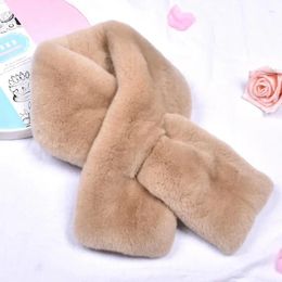 Scarves Korean Version Otter Fur Scarf Autumn And Winter Whole Skin Solid Color Thickened Warm For Women