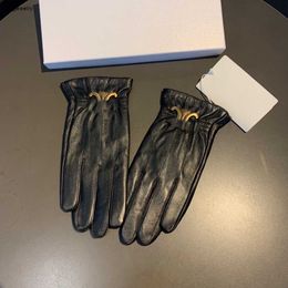 Guanti di design guanti da donna Guanti autunnali e invernali per ragazze regalo touch screen guanti in pelle di marca LOGO in metallo novembre 09