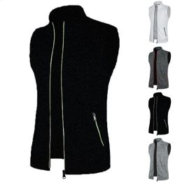 Men's Vests Mens Microfleece Gilet Bodywarmer Sleeveless Fleece Jacket Vest Body Warmer Soft Knit Collared Full Zip Coat 231109
