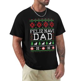 Men's Jackets Feliz Navi DAD Ugly Christmas Sweater TShirt cat shirts sports fan tshirts summer clothes black t shirt mens cotton 231108