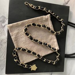 Vintage Designer Women Leather Chain Belts Gold Leather Rope Chain For Women Letter Dress Luxury Waistband Copper Adjustable Lady Human Head Pattern Waist Belt