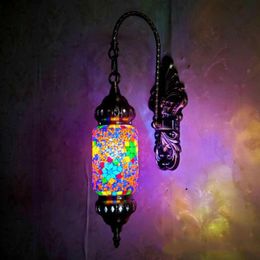 Wall Lamp Mediterranean Style Art Deco Turkish Light Handcrafted Mosaic Glass Romantic Living Room Decoration Stairs