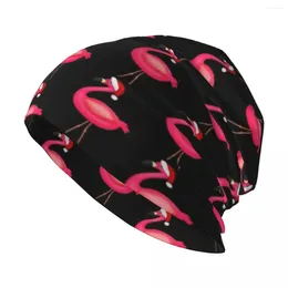 Berets Pink Flamingo Christmas Knit Hat Beach Trucker Female Men's