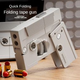 Nostalgic Audio Foldable Tape Toy Gun Folding Burst Shell Ejected Simulation Children's Nylon Toy Pistol Birthday Gift Outdoor Toy Family Toy
