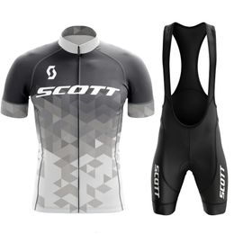 Cycling Jersey Sets SCOTT Cycling Jersey Set Men Cycling Clothing Road Bike Shirts Suit Bicycle Bib Shorts Ropa Ciclismo Maillot 231109