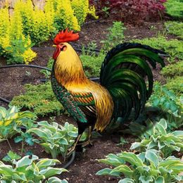 Garden Decorations Realistic Rooster Yard Decor Outdoor Acrylic Chicken Stakes For Backyard Patio Kitchen Lawn Ornaments Cute