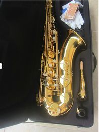 Professionell klass Tenorsaxofoner T-901 B Flat högkvalitativ saxofon mässing guldpläterat musikinstrument med fodral