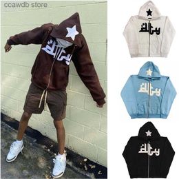 Men's Hoodies Sweatshirts Personalised trend embroidered sweater casual hip-hop metal zipper unisex cardigan jacket T231109