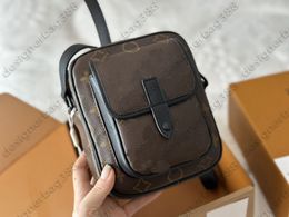 Designer bag men's camera package retro -style men's camera Totes Bags Cowhide Leather Christopher Box Shouder Crossbody 15cm 3color