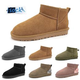 Designer-Damen-Schneestiefel, Mini-Plateau-Stiefel, Tazz-Tasman-Hausschuhe, Herren-Damen, klassische Slip-on-Wildleder-Winterstiefel zum Warmhalten, Fell-Schafsleder-Schuhe, Stiefeletten