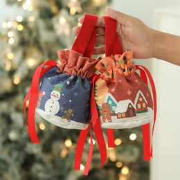 Christmas Gift Wrap Apple Bag Canvas Tote Bag Christmas Fruit Gift Packaging