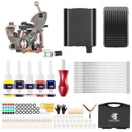 Tattoo Guns Kits Solong 2023 Est Beginner One Coil Machine Kit For Liner And Shader Power Supply Grip Needles Carry Case TK106