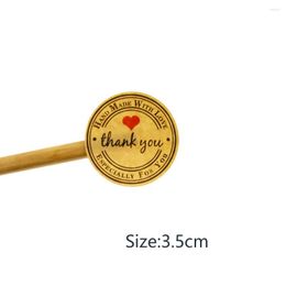 Gift Wrap 60pcs Thank You Kraft Paper Stickers Round Adhesive Labels Baking 35mm Wedding Decoration Party