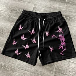 Men's Shorts Butterfly Skeleton Running Shorts Men Sports Y2k Clothes Fitness Bodybuilding Short Pants Quick Dry Gym Training Beach Shorts 230408