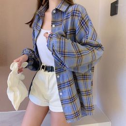 Women's T Shirts Korean Style Plaid Classic Loose T-Shirts Women Daily All-match Cute Student Clothing 2023 Fashion Tops Elegant Tees