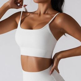 Women's Tanks Lycra Sports Bra For Women Push Up Yoga Gym Top 2023 Fitness Sport Crop Womens Camis Haut Femme Bralette Mujer White