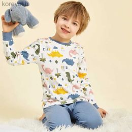 Pajamas Child Boy Pajamas for 3-14 Years Winter Long Sleeved Pyjamas Suit Baby Girl Clothes Toddler Cotton Sleepwear Kids Sleep PajamasL231111