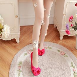 Women Socks Sexy Drill Flower Grid Arbitrarily Cut Tights Silk Stockings