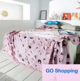 Luxury Fashion Brand Blanket Duplex Printing Flannel Double Layer Combination Felt Blankets