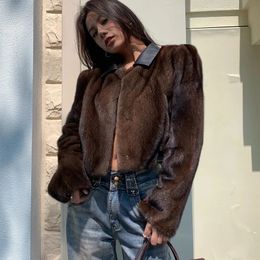 Women's Fur Faux Fur Women's mink fur imitation short winter fur coat casual jacket 231109