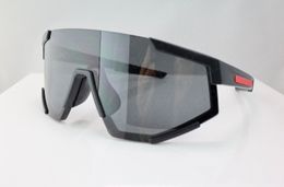 Designer-Schild-Sonnenbrille, weißes Visier, roter Streifen, Herren- und Damen-Fahrradbrille, Herrenmode, polarisierte Sonnenbrille, Outdoor-Sport, Laufbrille mit Paket