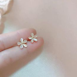 Stud Earrings Lovely Opal Flower Piercing Earring For Women Girls Birthday Party Jewelry Gift Pendientes Eh1158