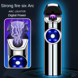 Lighters Cigar Lighter Pulse Power Six Arc USB Charging Metal Electronic Men's High end Gift